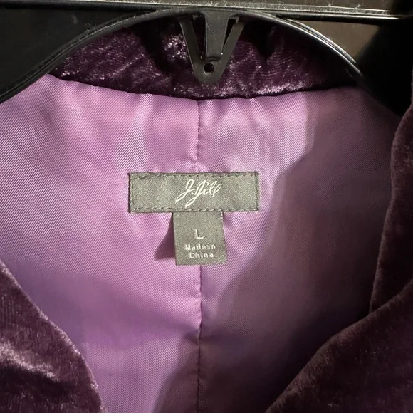 J Jill velvet purple shirt/jacket L - Picture 3 of 5